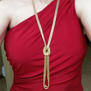 Love knot gold snake double chain